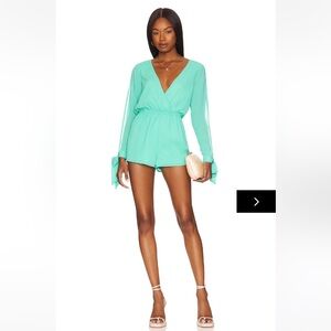Superdown Jocelyn Romper in Teal